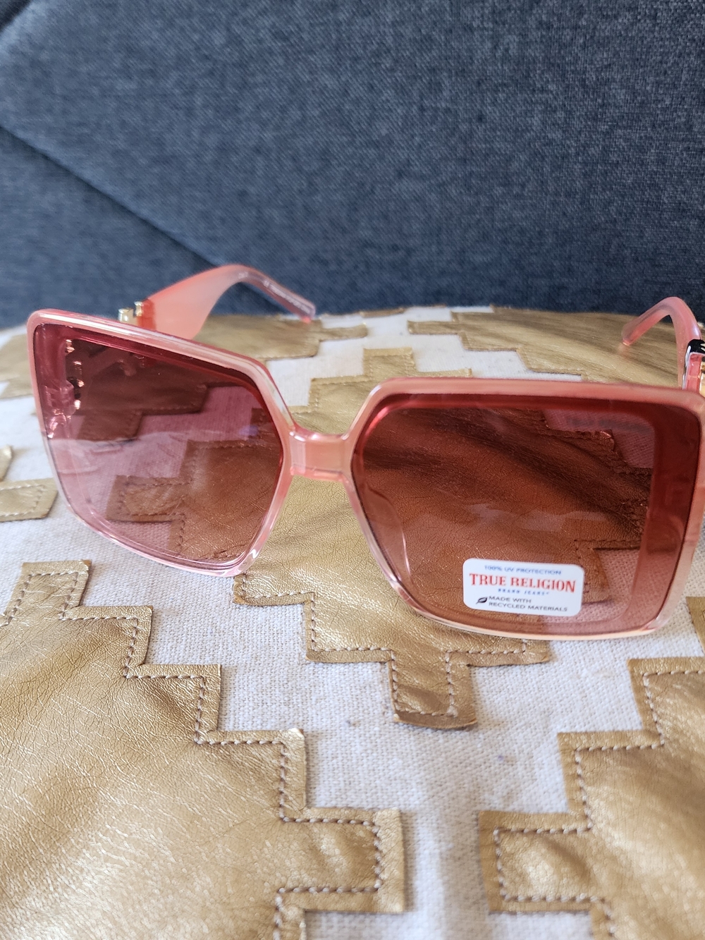 True Religion Pink Square-Frame Women's Sunglasses